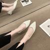 2024 Fashion Ladies Flat Shoes Black Solid Color Suede Pointed Toe Office Casual Ladies Flat Shoes