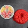 Bow Christmas Wreath Mousse Cake Baking Tray Relief Flower Chocolate Biscuit Pudding Silicone Mold Fest Party Candle Decor Gift