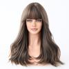 Длинные вьющиеся синтетические парики Блондинка с черными натуральными волосами Парики Средняя часть для женщин Использование для косплея Повседневная Лолита Жаростойкие