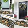 VIKAMA Vintage Floral Rabbit Doormat Indoor/Outdoor Area Rug Soft Non-Slip Living Room & Balcony Mat Home Decor
