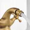 Antique Bidet Faucet Two Ceramic Swivel Handles Water Bathroom Sink Brass Single Hole Deck Mounted Water Mixer Tap 7313