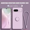 Чехол для Google Pixel 8 9 Finger Ring Stand Holder Slicone Cover для Pixel 9 Pro XL Solid Color Lens Protection Soft Phone Case