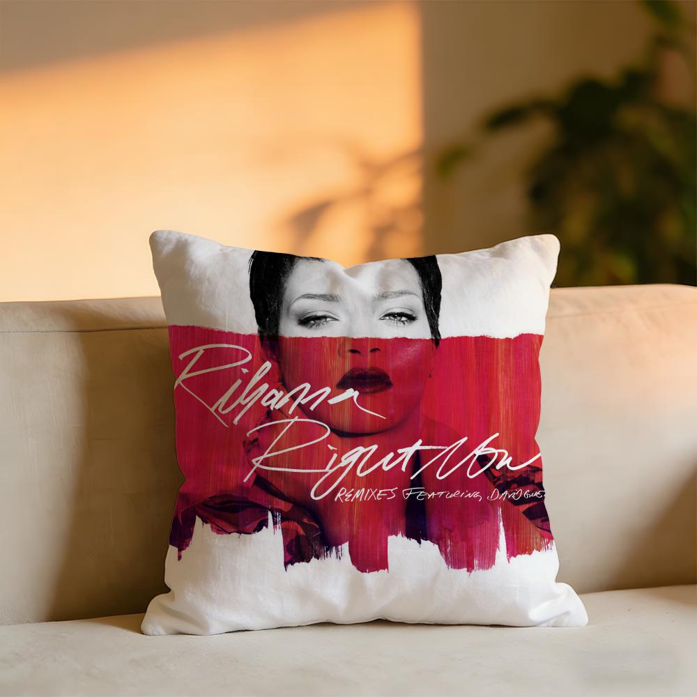 RRRihannaS Album Cushion Cover Cozy Velvet Throw PillowSoft Warm Cushion For Sofa Bed