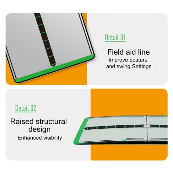 Зеркало для гольфа, выравнивание, тренировочное приспособление для точности и последовательности ударов, зеркало для отработки ударов в гольфе с сумкой для хранения для тренировок в помещении и на открытом воздухе