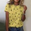 Summer Fashion 3d Printed Geometric Pattern Women's T Shirt Casual Simple Loose Round Neck Short Sleeved Top 2024