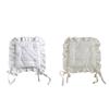 Ruffle Chair Cushion Square Multipurpose Seat Mat Comfortable Ruffles Seat Pad for Country Kitchen Farmhouse Wedding Decor
