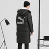 Puma Back Logo Print Hooded Down Jacket With Large Pocket Unisex Jackets Black 539572-01