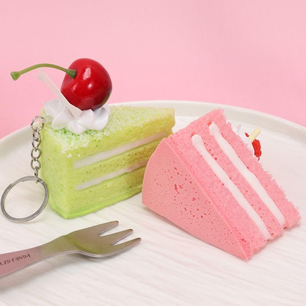 PU Dessert Pinch Toy Slow Rebound Fidget Toy New Triangle Cake Squeeze Toys Key Decoration