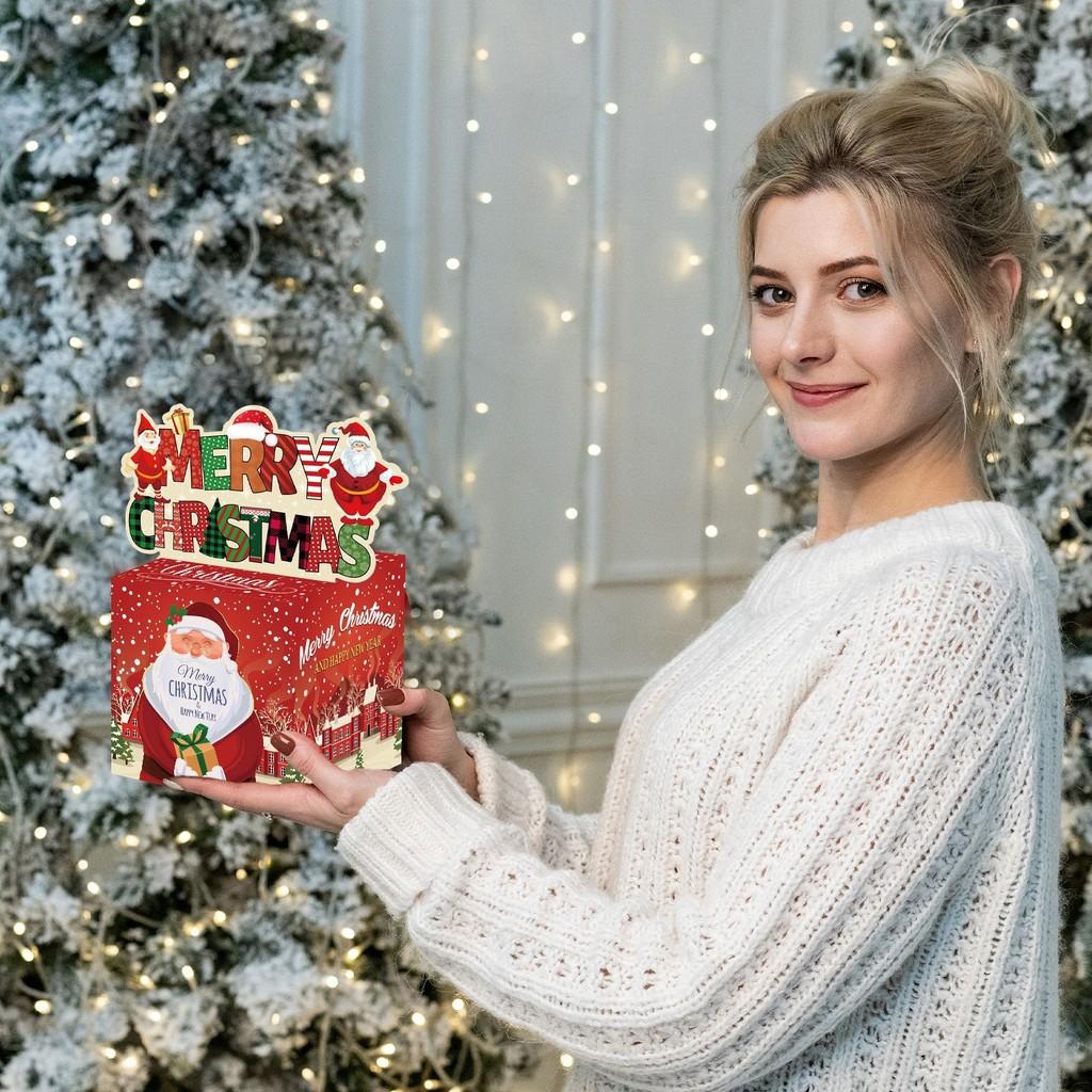 Санта Праздничный Клаус Копилка Красный Градиентный Материал Рождественские Подарки Празднования