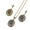 Gold Color Retro Vintage Bohemia Women Jewelry Sets Antique Crystal Drop Earring Necklace Bijoux Gift