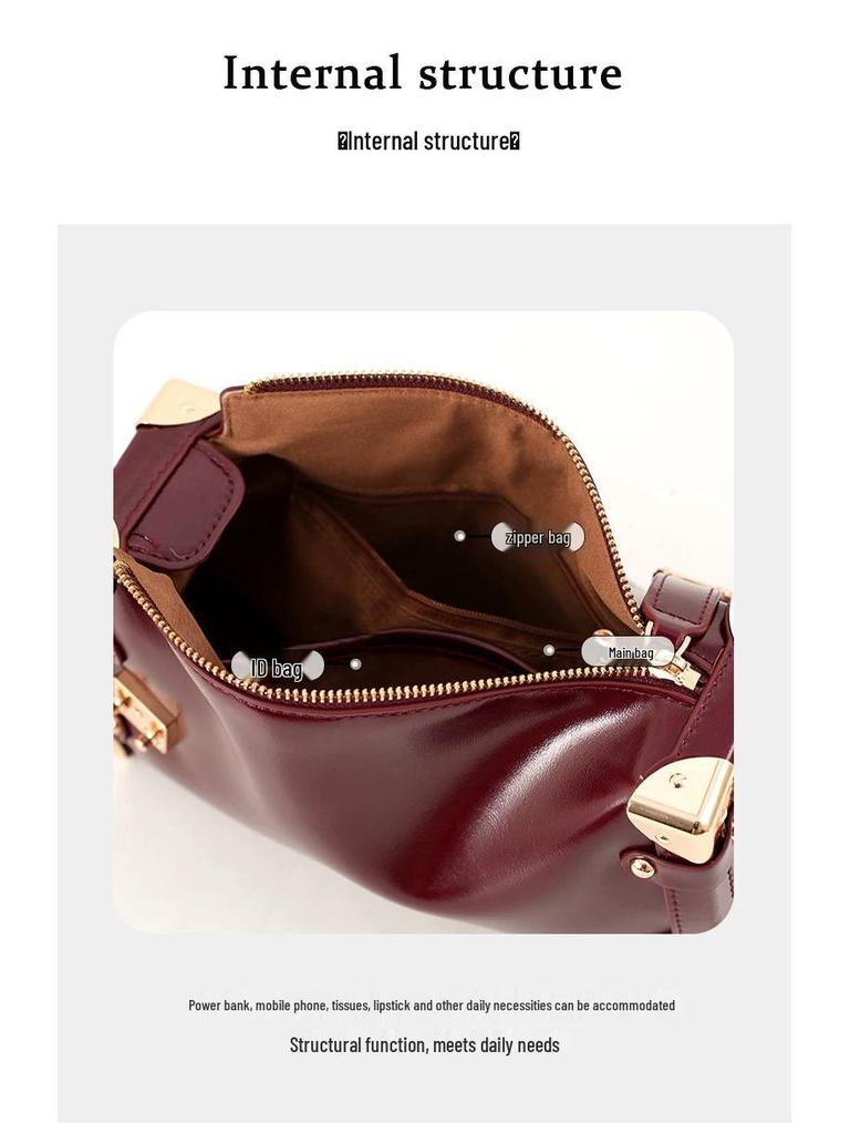 Женская ретро сумка подмышку из мягкой кожи 2025 - Новый осенне-зимний стиль кроссбоди и на плечо