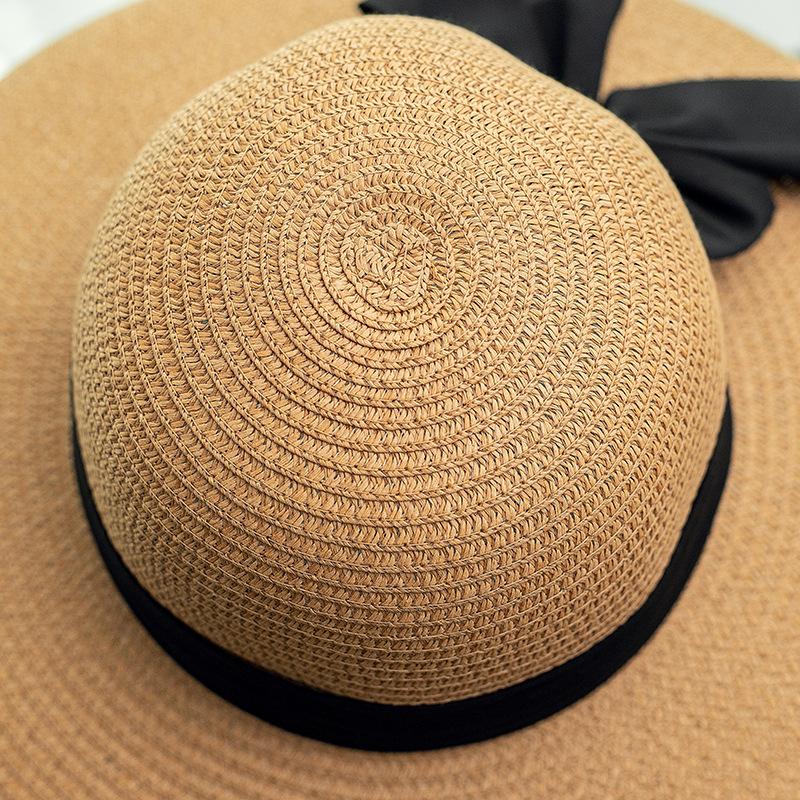 Широкополая шляпа от солнца для женщин - складная пляжная кепка для путешествий с защитой от ультрафиолета, повседневная плетеная шляпа для отдыха на открытом воздухе без перьев