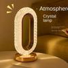 1 шт. Роскошная овальная хрустальная настольная лампа, Мини-лампа с USB-зарядкой для офиса, Прикроватная ночная лампа, Декоративная круглая настольная лампа для кровати