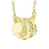 [R2851] - Artisan Silver Necklace 'Jungle' Gold - 19x18 Mm (tiger)