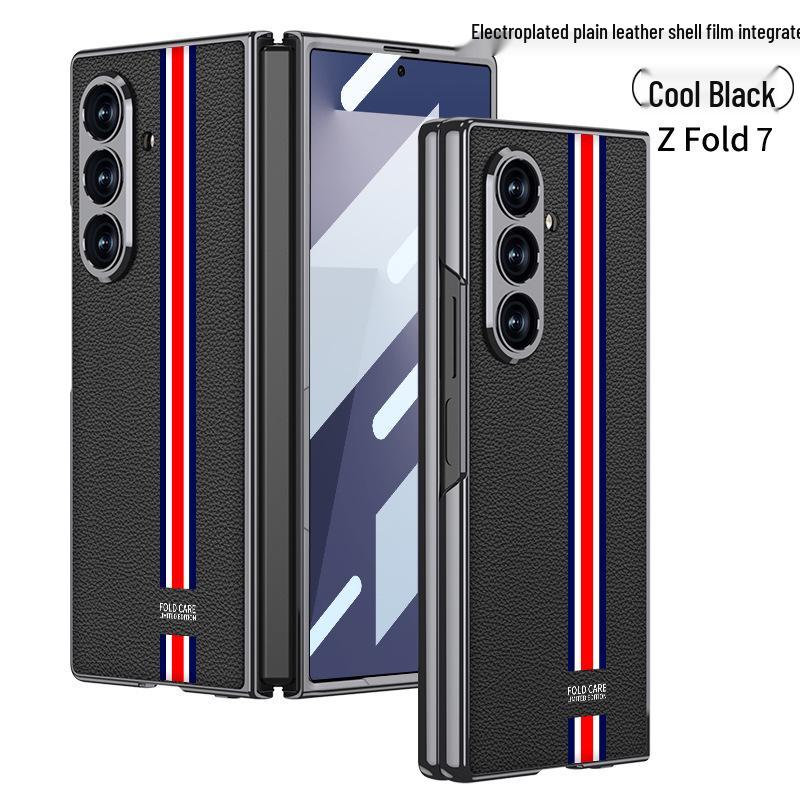Однотонный гальванизированный кожаный чехол для Samsung Z Fold7