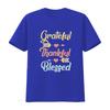 Женская футболка Grateful Thankful Blessed Крутая на День Благодарения Черная 2XL Винтажная Стирка Уличный стиль Удобная homme