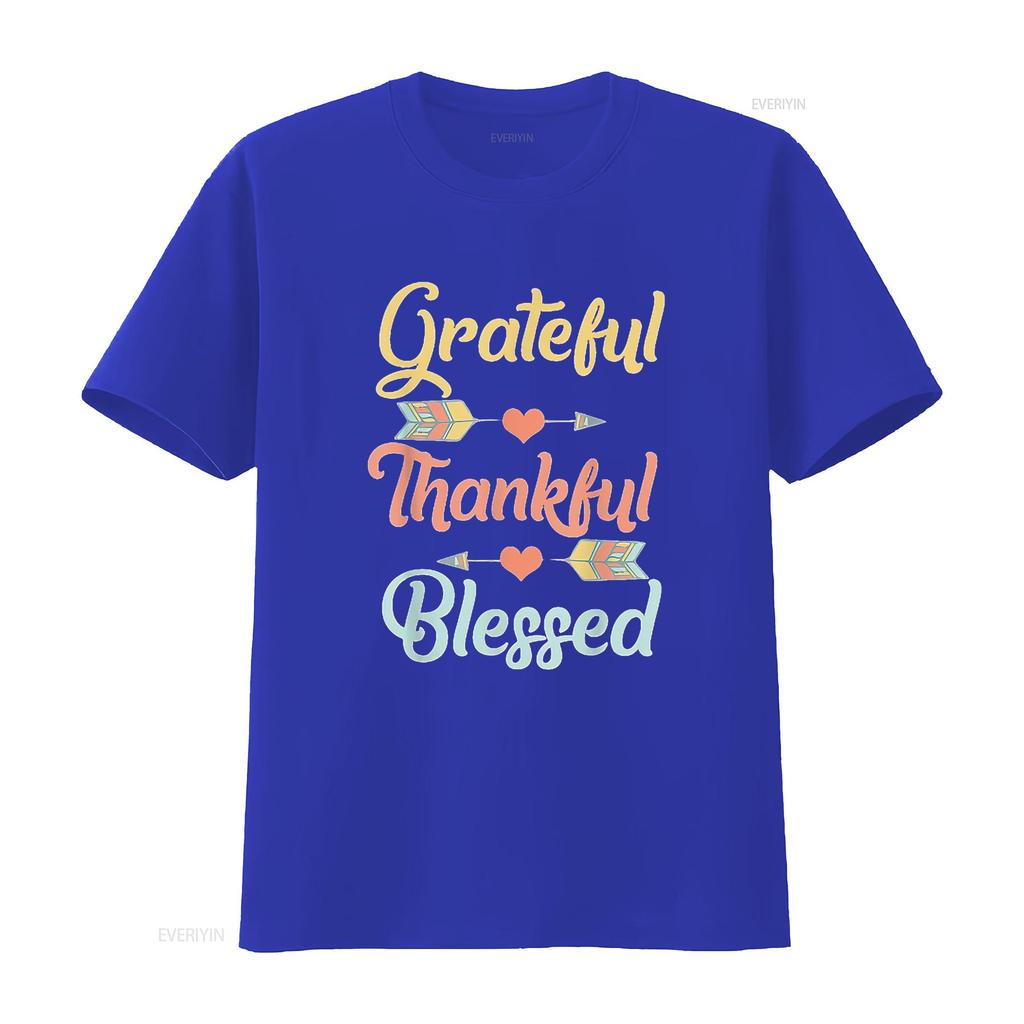 Женская футболка Grateful Thankful Blessed Крутая на День Благодарения Черная 2XL Винтажная Стирка Уличный стиль Удобная homme