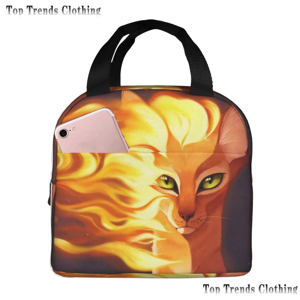 Сумка для ланча Warriors Cats для женщин, водонепроницаемая, термосумка для ланча в офис, школьные термосумки