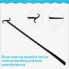35" Long Handle Shoe Horn for Seniors Unisex Plastic Dressing Aid Stick with Sock Removal Tool Adjustable Extended Stick