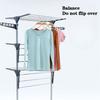 Сушилка для одежды складная многофункциональная из нержавеющей стали 3-ярусная бытовая напольная сушилка мобильная полка для хранения одежды