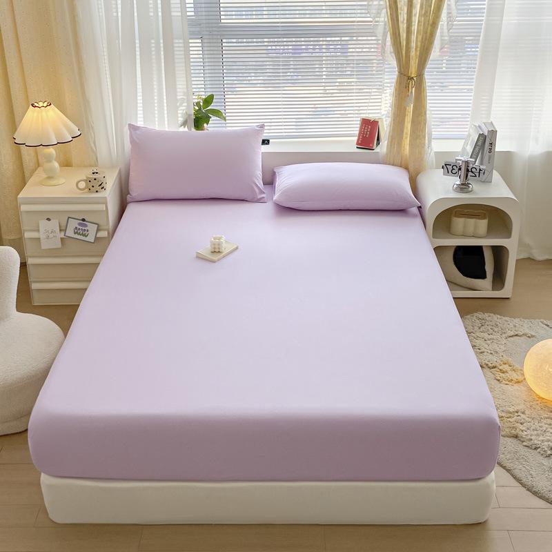 Pure Cotton Solid Color Single Product Fitted Sheet Bed Cover Dust Cover Bed Bag Protective Cover