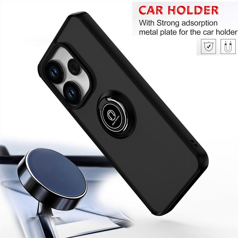 Armor Matte Case For Xiaomi Redmi 13 4G 13C 12 5G 12C 10C 10 2022 Cover Ring Magnetic Holder Stand Shockproof Coque Fundas