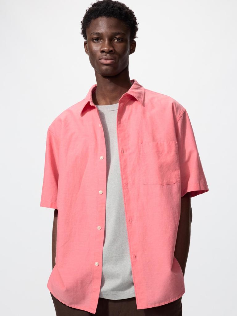 Uniqlo Японская хлопково-льняная рубашка