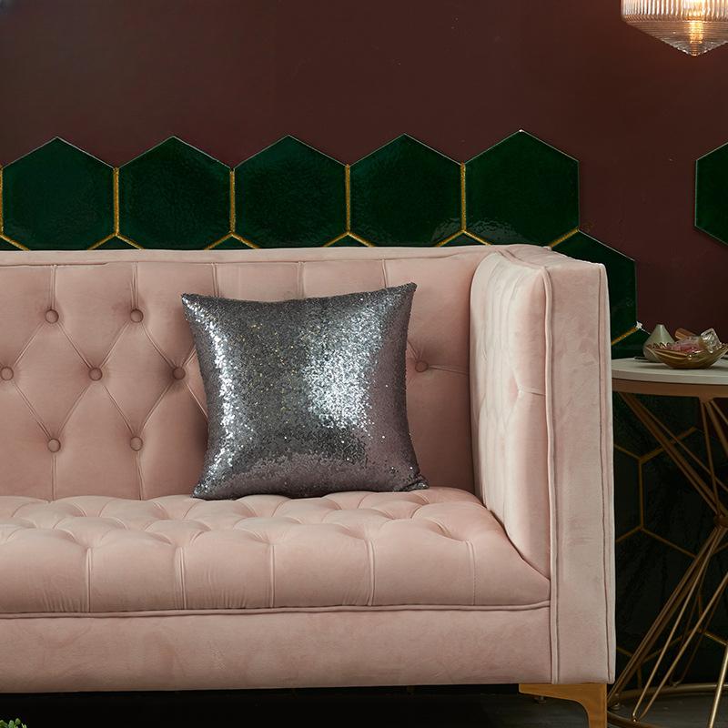 Gold Throw Pillow Covers Sequin Decorative Pillow Cases for Couch, Bed, Living Room, Christmas Sequins Cushion Pillow Cover