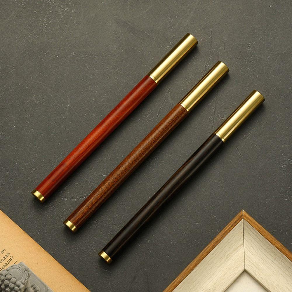 0.5mm Black Ink Ballpoint Pen Wood Body Neutral Pen Vintage Signature Pen Gift