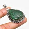 Green Apatite Gemstone Handmade 925 Silver Plated Jewelry Pendant 2.08"