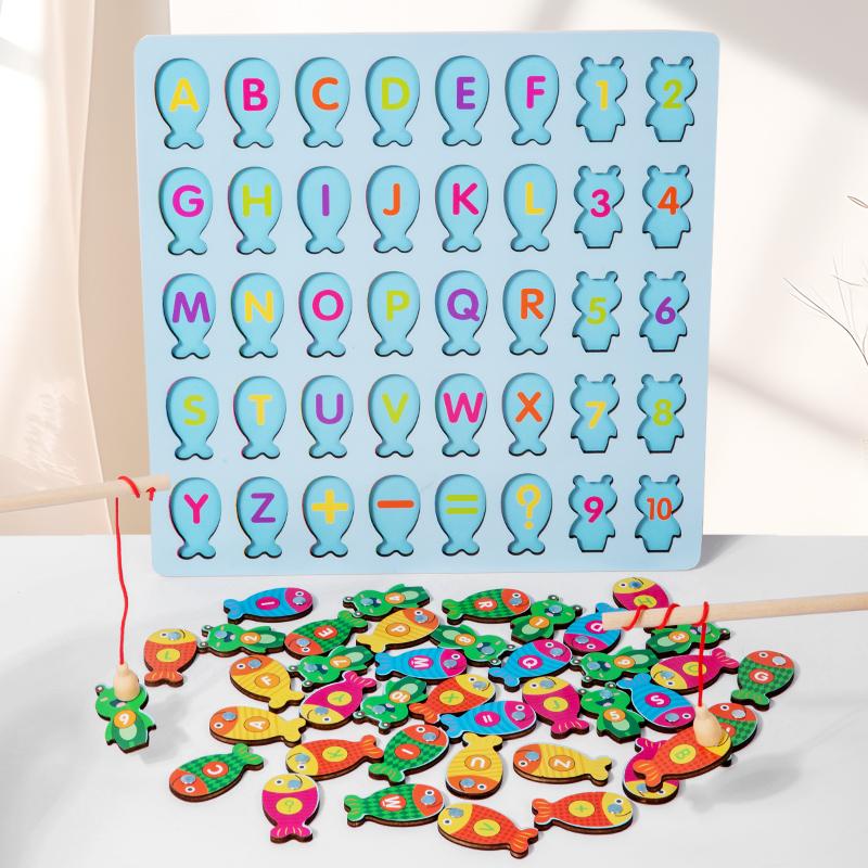 Магнитная Деревянная Монтессори Многофункциональная Доска для Сопоставления Цифры Алфавит Познание Пазл Дошкольное Обучение Развивающие Игрушки