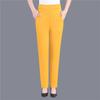 Women Thin Candy Colors Stretch Classic Pants Straight Trousers Mother Casual High Waist Pantalones Slim Ankle-Length Pants