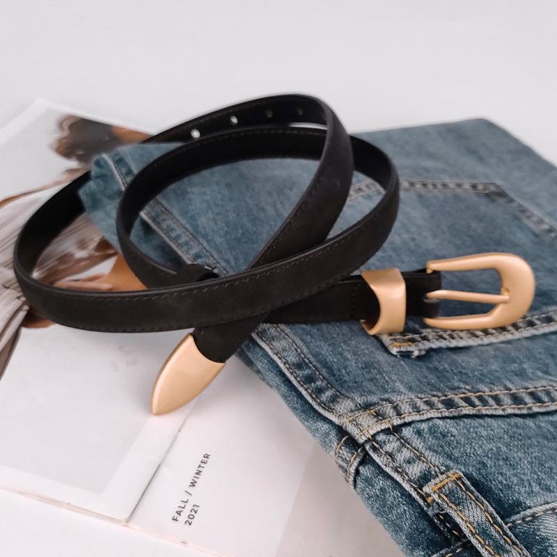 Vintage Matte Cowhide Women'S Genuine Leather Belt Casual Pants Jeans Premium Women'S Belt