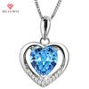 Кулон в форме сердца с синим кристаллом, вечное ожерелье, ювелирные аксессуары для женщин, очаровательные свадебные и помолвочные ювелирные украшения