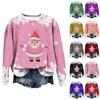 Women's Fashion Christmas Printed Long Sleeve Loose Round Neck Sweatshirt Top