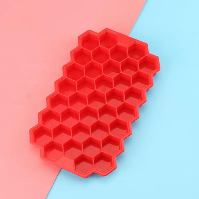 37-гнездная сотовая форма для кубиков льда, многоразовая силиконовая форма для кубиков льда, мороженица без BPA с крышками, самодельная форма для эскимо