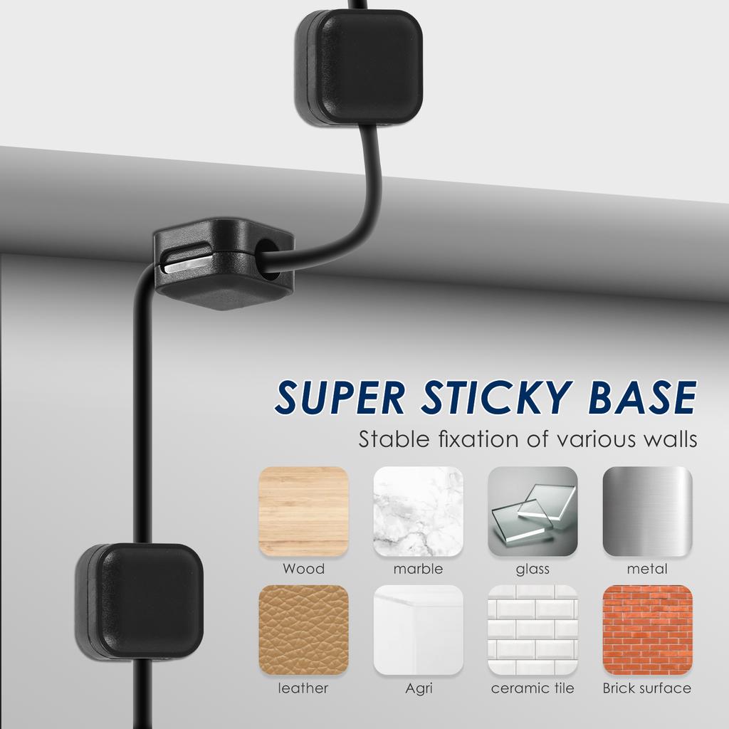 20Pcs Magnetic Cable Clip Cable Holder Self-Adhesive Under Desk Usb Charging Line Winder Bedside Table Organizer Office Home