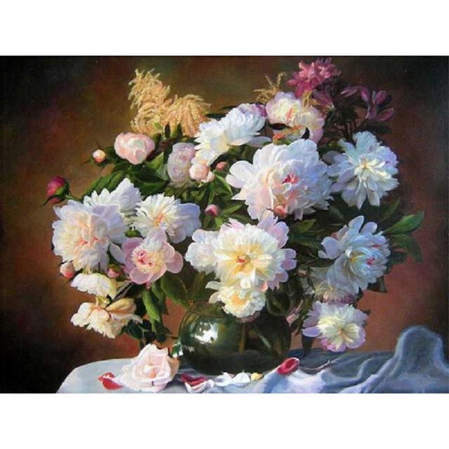 DIY 5D Алмазная картина Цветок Полный круглый Алмазная вышивка Цветы Организация Стразы