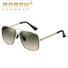 Gradual Change Sunglasses Men's Colorful Two-color Large Frame Sunglasses Fashion Metal Sunglasses