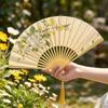 Portable Chinese Style Folding Fan Vintage Bamboo Fan Traditional Handheld Fan  Photo Props