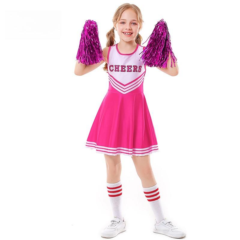 Kids Girls Cheerleaders Cheerleading Football Baby Dress Children Christmas New Year Halloween Cosplay Costumes Performance Role Play Outfit