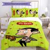 Mr Bean 3pcs Bedding Set Duvet Cover Closure Includes 1 Duvet Cover & 2 Pillowcases for All Seasons Bedroom Home Dorm Decor