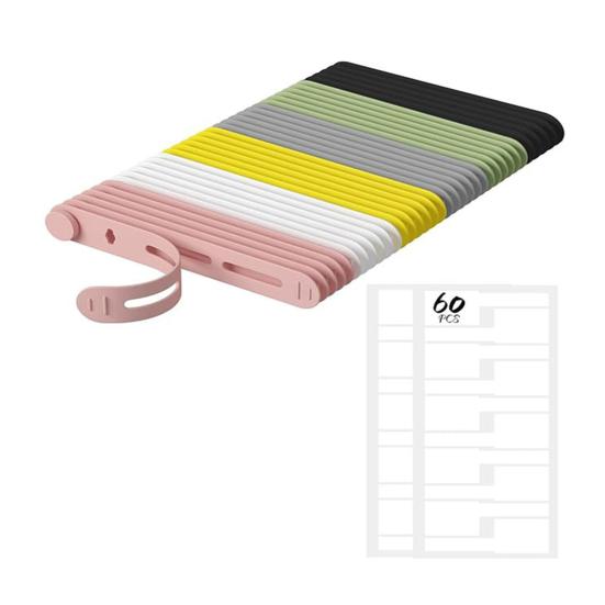 Набор для маркировки кабелей 30 шт. Водонепроницаемые стяжки с наклейками-бирками Легкие органайзеры для шнуров Дорожный набор кабельных стяжек