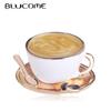 Cute Coffee Cup Spoon Disc Shaped Brooch Jewelry Pin Men Women Clothes Badge