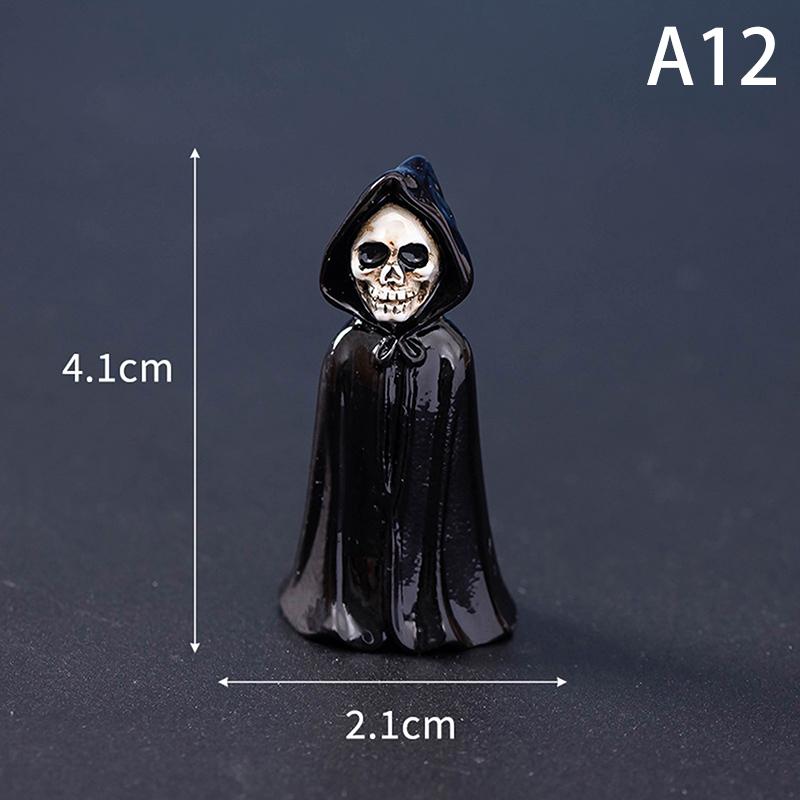 Halloween Micro Landscape Miniature Figurines Resin Craft Mini Fairy Garden Ornaments Cute Pumpkin Ghost Vampire Decoration