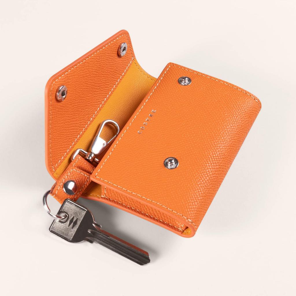 Cogure Smart Key Genuine European Embossed Transparent Smart Key Card Gift Box Orange [COGURE] Case, Leather, Leather, Window, Holder, Slot, Included,
