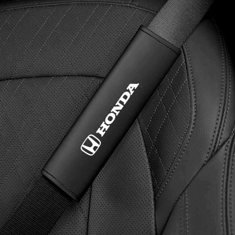 2PCS Leather Car Seat Belt Cover Safety Belt Shoulder Protection Mats For Honda Pilot Odyssey Jazz Accord City Civci CRV FIT HRV ahy256