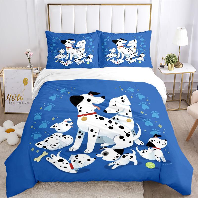 Dalmatian Family Paws Print 3Pcs Bedding Setduvet Cover With 2 Bedropillowcase Home Birthday Gift