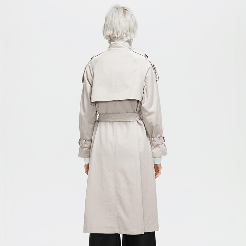 Тренч Ziai с длинными пуговицами и карманами для женщин на весну и осень