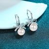 925 Silver Earrings Female Freshwater Pearl Mossan Stone Earrings